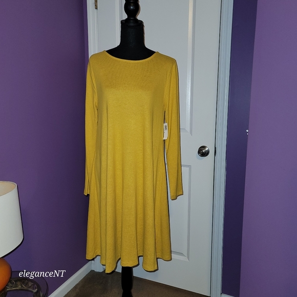 Old Navy Gold Swing Style L/S Dress Sz: M NWT - Picture 8 of 8